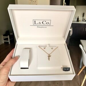 L&Co Timepieces Necklace and Earrings Set